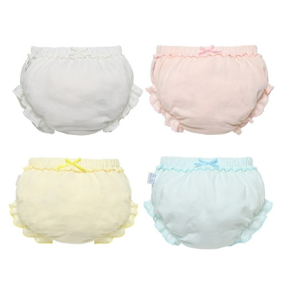 Toddler Underwear Kids Underpants Solid Underwear Shorts Pants Cotton Briefs Trunks 4Pcs Toddler Training Underwear Girls White 3 Years-4 Years