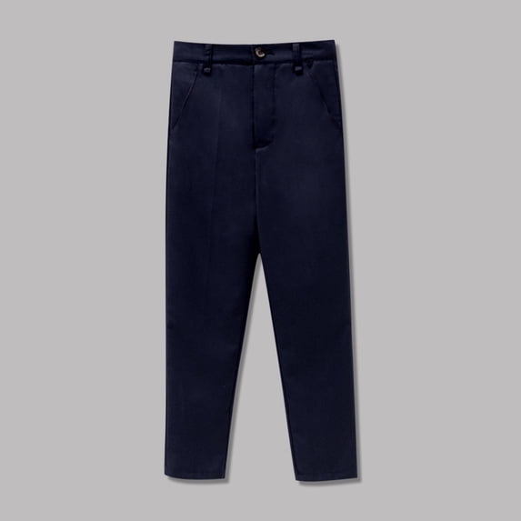 Toddler Uniform Pants Girls New Uniform Pants for Boys and Girls Pull on Loose School Golf Adjustable Waist Pant Kids Straight Leg Trousers Blue 11 Years