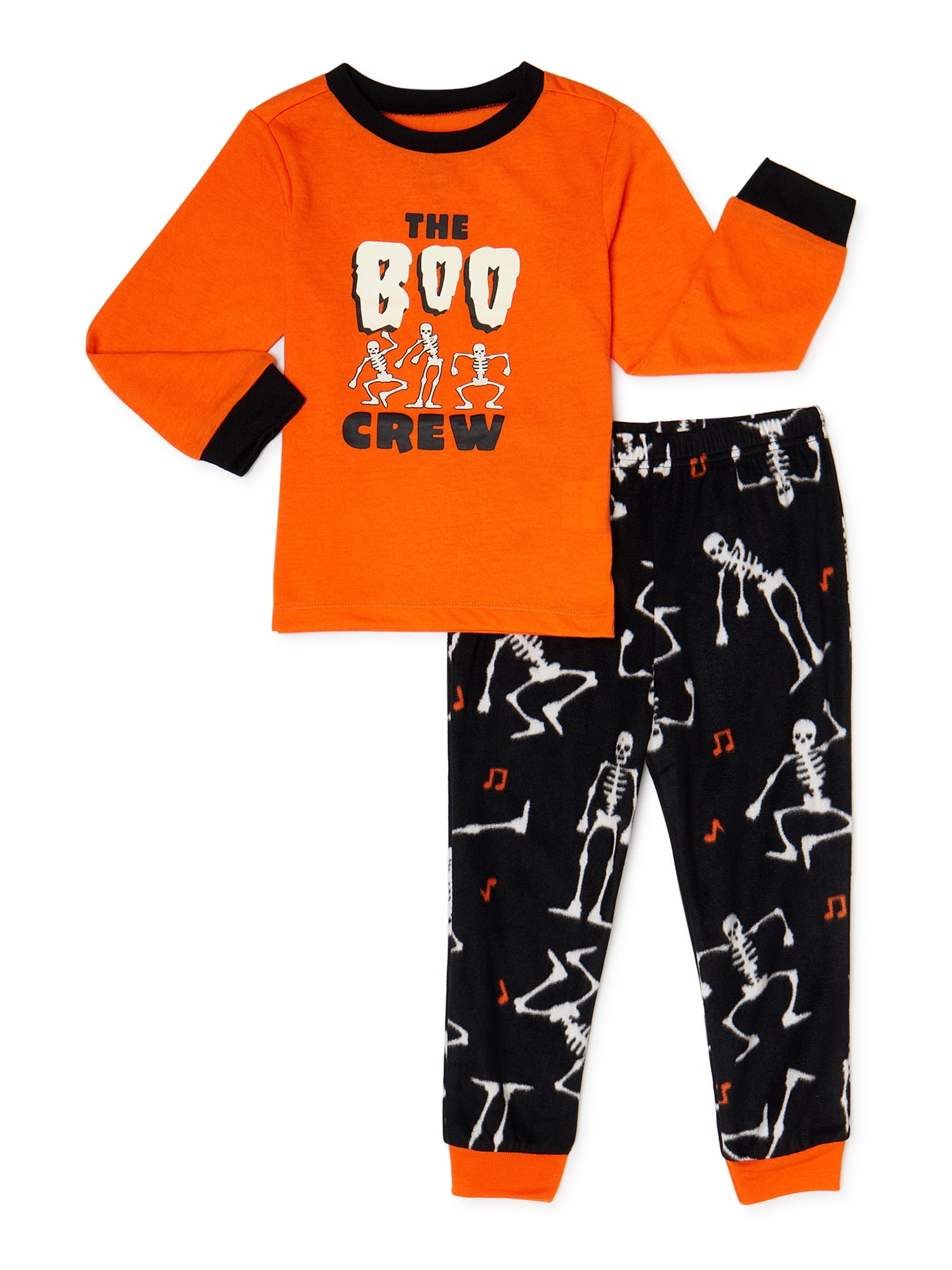 Toddler Unisex Matching Family Halloween Pajamas Boo Crew, 2-Piece Set