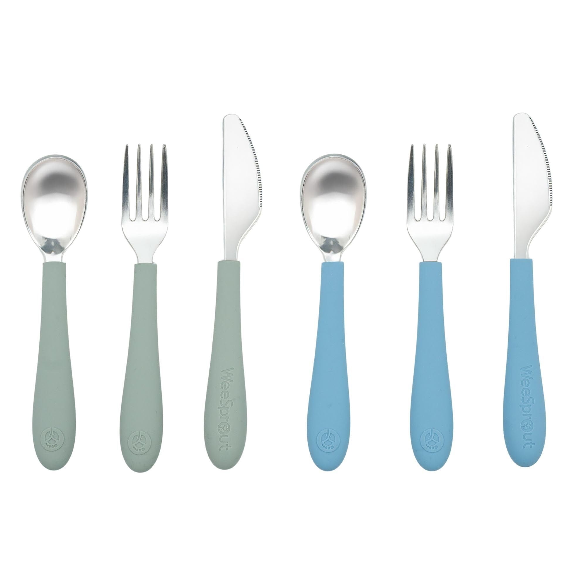 Toddler Utensils, 3 Forks & 3 Spoons, 18/8 Stainless Steel & Food Grade ...