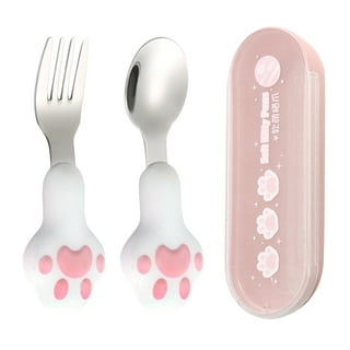 LNGOOR Baby Utensils Spoons Forks Sets with Travel Safe Case, Easy Grip  Heat Resistant Bendable BPA Free Toddler Feeding Training Utensils Sets 