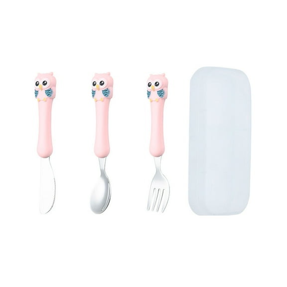 Toddler Utensils Set Kids Silverware Silicone Handle Spoons Forks Durable Tableware for Children Eating Training