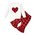 thumbnail image 1 of Toddler Valentines Day Outfit Girl Valentines Outfit Heart Graphic Sweatshirts Tops Tutu Leggings 6m-5t Fashion Sweatsuits Tracksuits, 1 of 8