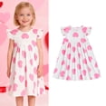 thumbnail image 1 of Toddler Valentines Dress for Girls Heart Print Ruffle Sleeve Swing A-Line Casual Sundress Spring Dresses 18-24 Months Girl Clothes, 1 of 4