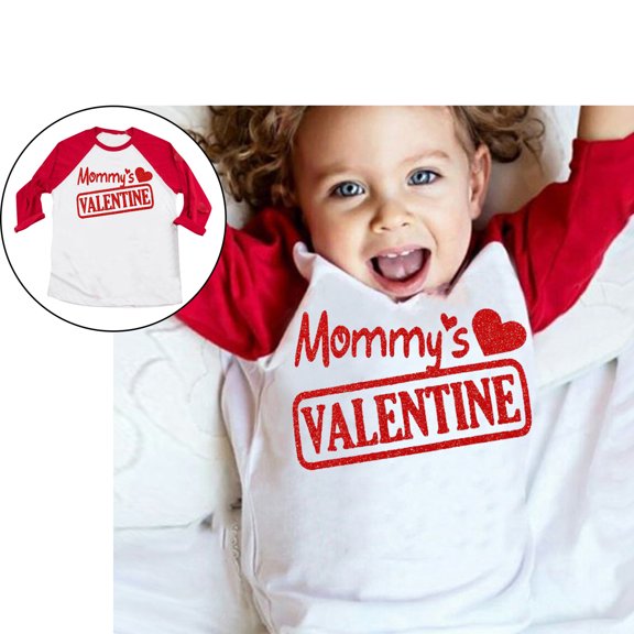 Toddler Valentines Shirt Boy Long Sleeve Graphic Tee Shirts Crew Neck Casual Pullover Top 2-3 Years Boy Shirts