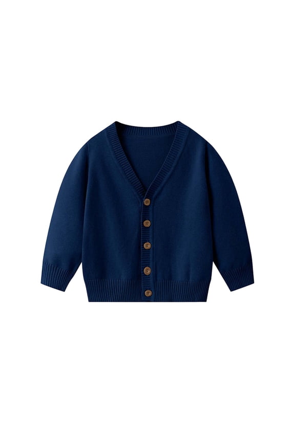 Toddler Warm Sweater Cardigan 5t Girls Fall Soft Sweater Winter Open Front Knit Cardigan School Uniform Dark Blue, 7-8 Y