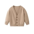 thumbnail image 1 of Toddler Warm Sweater Cardigan 5t Girls Fall Soft Sweater Winter Open Front Knit Cardigan School Uniform Khaki, 3-4 Y, 1 of 7