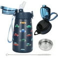 thumbnail image 1 of Oldley 12 oz Insulated Stainless Steel Kids Water Bottle with Straw Lid, 1 of 6