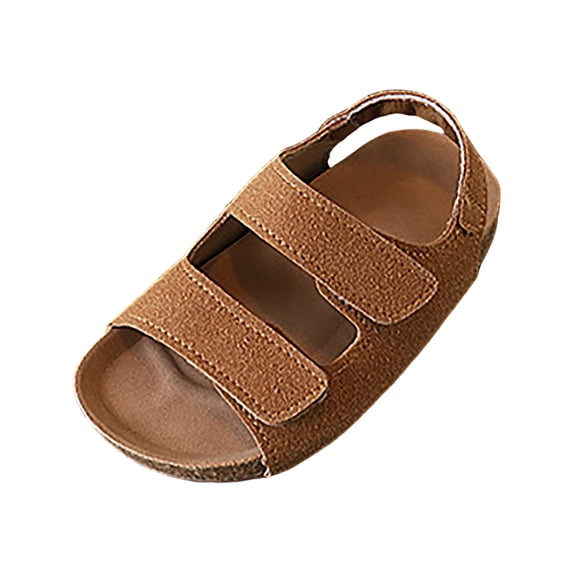 Toddler Water Shoes BoysGirls Cork Footbed Slides Sandals Toddler Glitter Summer Non-slip Adjustable Double Buckle Sandals Kid Open Toes Casual Flat Slippers