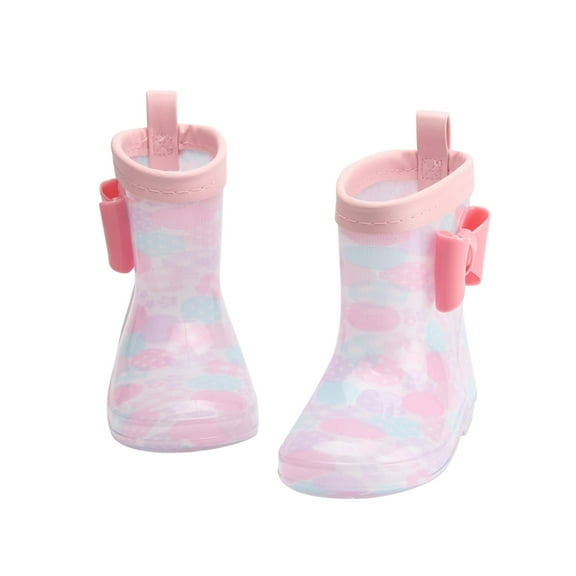 Toddler Waterproof Rain Boots Toddler 5 Boots Cartoon Bowknot Hiking Boots Big Boys Girls Rain Toddler Boy High Top Shoes Boots Waterproof Non Shoes Outdoor Shoes 10