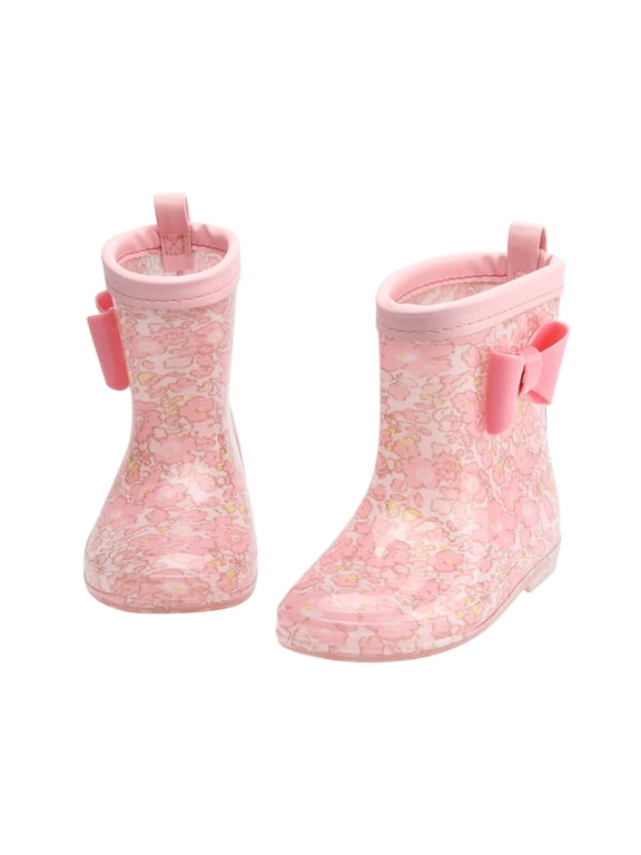 Toddler Waterproof Rain Toddler 7C Shoes Boots Cartoon Bowknot Snow Shoes for Boys Girls Rain Heart Cowboy Boots Waterproof Non Shoes Outdoor Shoes 10