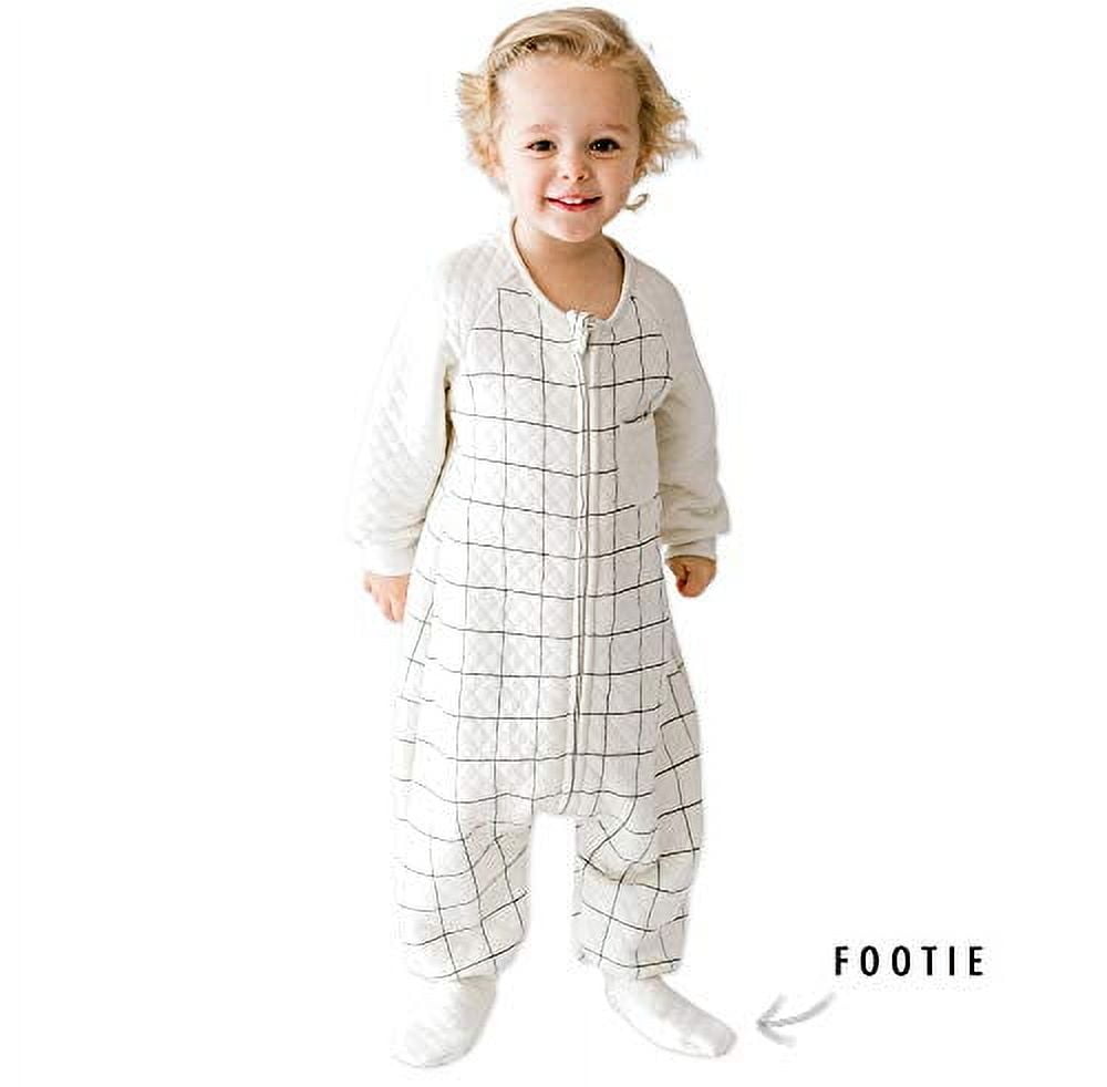 Tealbee Dreamsie - Bamboo Sleep Sack with Sleeves and Footies - (0.8 Tog) Checkered 12m-2T