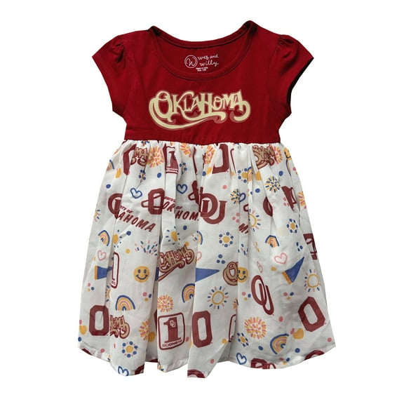 Toddler-Wes & Willy  Crimson Oklahoma Sooners Vault Princess Dress