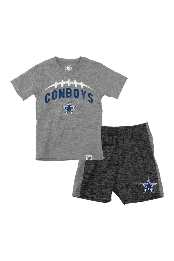 Toddler Wes & Willy Gray/Charcoal Dallas Cowboys T-Shirt & Contrasting Shorts Set