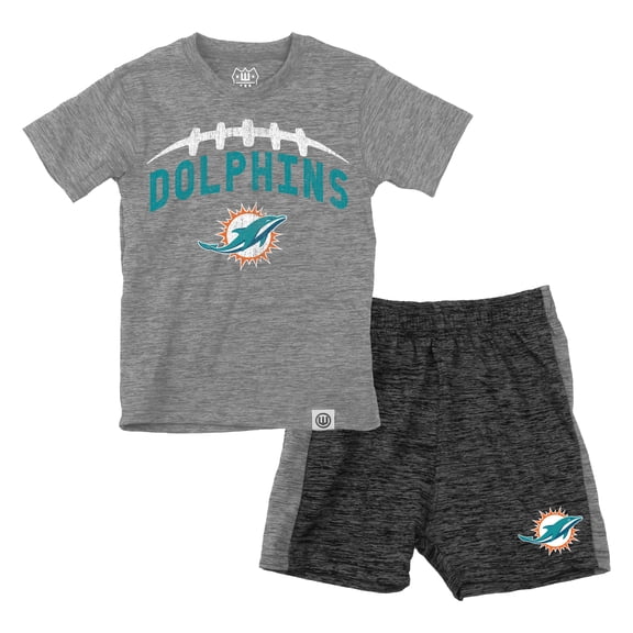 Toddler Wes & Willy  Gray Miami Dolphins T-Shirt & Contrasting Shorts Set