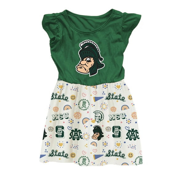 Toddler-Wes & Willy  Green Michigan State Spartans Vault Princess Dress