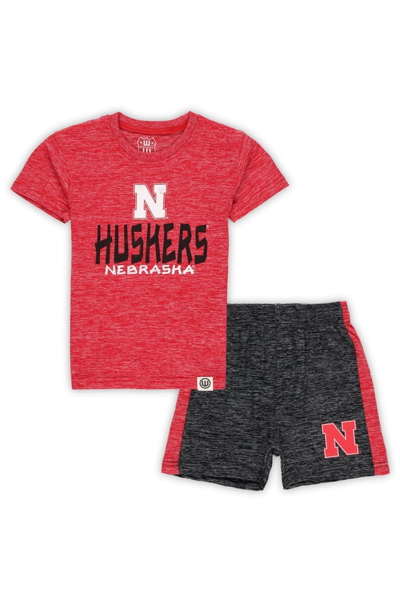 Toddler Wes & Willy Nebraska Huskers Cloudy Yarn T-Shirt & Shorts Set
