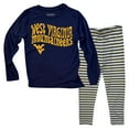 thumbnail image 1 of Toddler Wes & Willy  West Virginia Mountaineers Long Sleeve Top and Striped Tri-Blend Leggings Set, 1 of 3