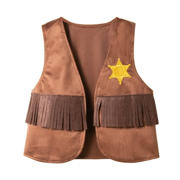 Toddler Western Cowboy Vest Boys Shirts Fringe Jacket Role Halloween Festival Party Dress Up