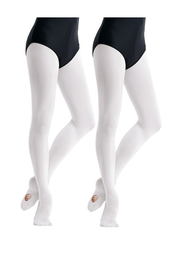 Toddler White Tights for Girls Ballet, Soft Transition Tights for Dancing 60D