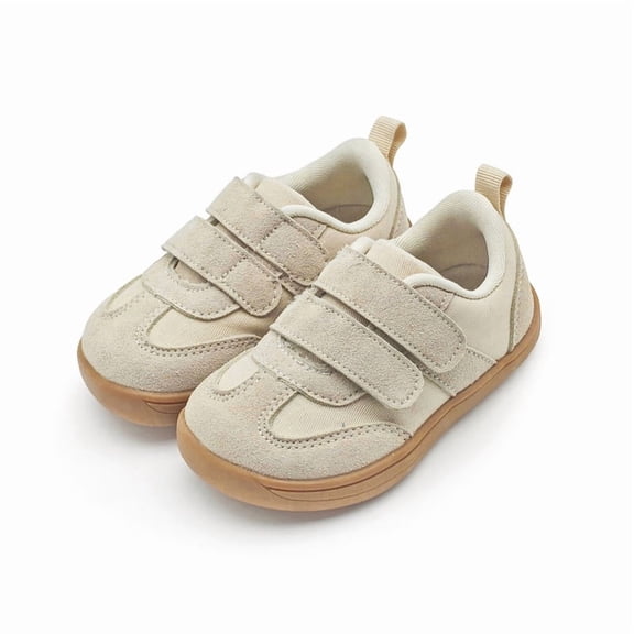 Toddler Wide Toe Box Barefoot Shoes Non-Slip Boys Girls Zero Drop Walking Shoe Lightweight Kids Slip-on Sneakers Running Tennis Shoes with Hook & Loop