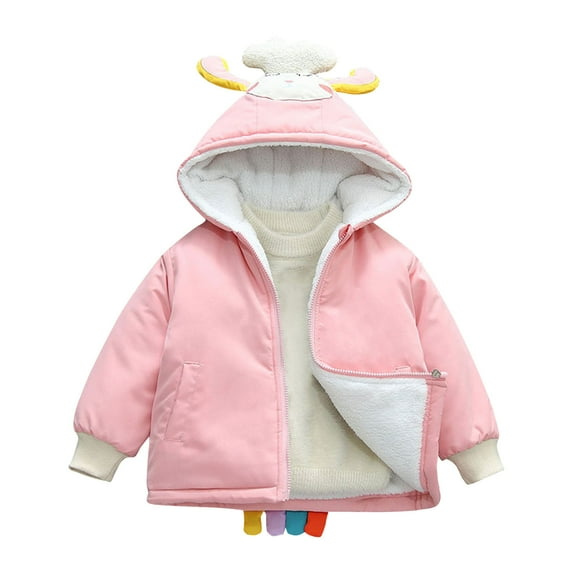 Baby Days Savings!Toddler Windbreaker Jacket Boys Girls Cute Cartoon Animal Design Zip Up Hooded Coat Waterproof Lightwieght Outwear (90 9 Months, Pink #1)