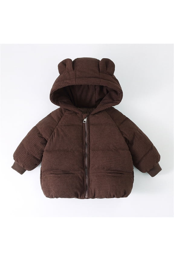 Toddler Winter Coat Baby Boys Puffer Coat Bear Ear Cute Jackets Lightweight Puffer Jacket for Kids Baby Boys Winter Warm Outwear Jacket Coat Winter Clothes 2-3 Years
