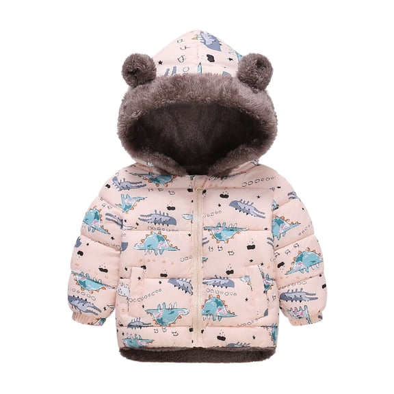 Toddler Winter Coat,Baby Boys Puffer Coat Baby Hoodie with Bear Ear Lightweight Puffer Jacket For Baby Girls Winter Warm Outerwear Baby Girl Clothes Winter 18-24 Months