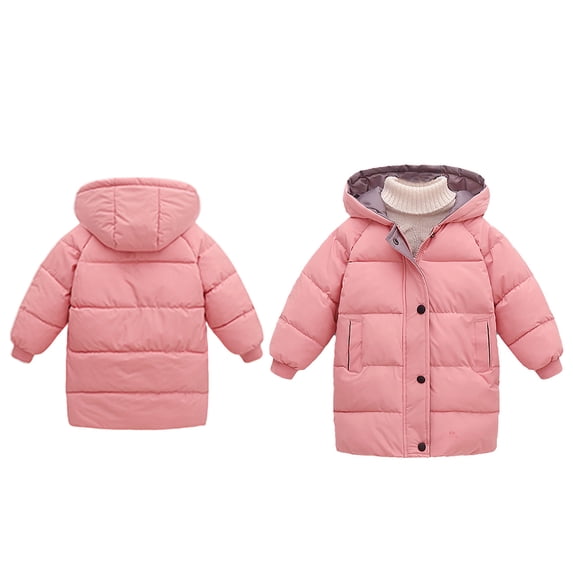 Toddler Winter Coat,Baby Boys Puffer Coat Baby Mid-length Hoodie with Long Sleeve Light Winter Coats For Toddler Fall Jacket Warm Thick Clothes