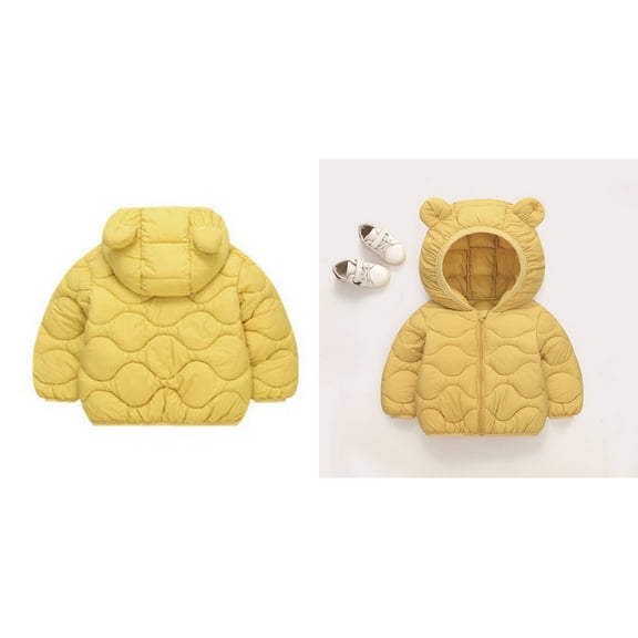 Toddler Winter Coat,Baby Boys Puffer Coat Bear Ear Cute Jackets Zipper Up Down Coats for Toddler Baby Boys Warm Fleece Outerwear Baby Winter Clothes
