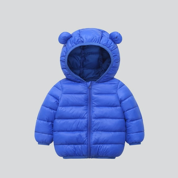Toddler Winter Coat,Baby Boys Puffer Coat Bear Ear Hooded Jacket Windproof Down Jacket for Baby Toddler Puffer Jacket Toddler Baby Boy Clothes