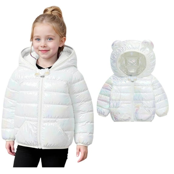 Toddler Winter Coat,Baby Boys Puffer Coat Bear Ear Hooded Jacket Windproof Down Jacket for Toddler Baby Winter Warm Outerwear Warm Thick Clothes