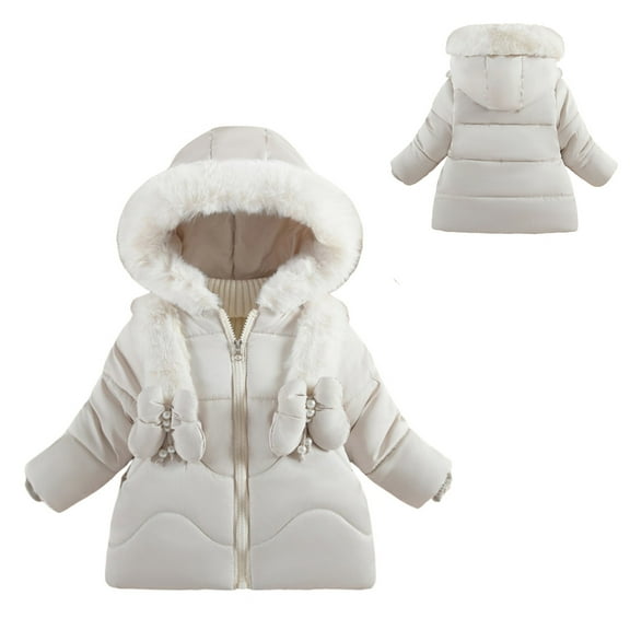 Toddler Winter Coat,Baby Boys Puffer Coat Mid-length Hooded Jacket Lightweight Puffer Jacket For Toddler Thick Fleece Parka Baby Boy Clothes