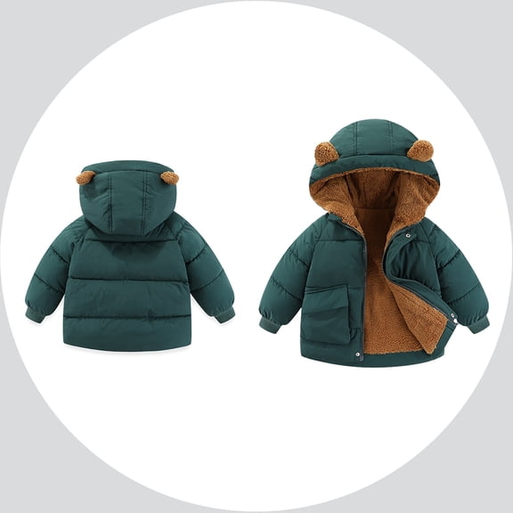 Toddler Winter Coat,Baby Girls Puffer Coat Bear Ear Cute Jackets Long Sleeve Light Winter Coats for Baby Girls Boys Winter Jacket Baby Boy Clothes