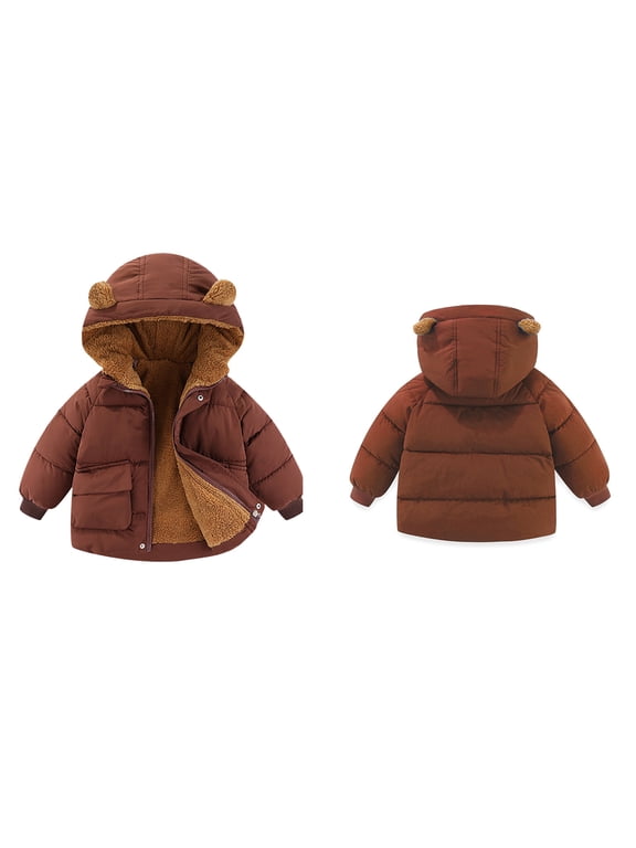 Toddler Winter Coat,Baby Girls Puffer Coat Bear Ear Hooded Jacket Lightweight Puffer Jacket for Toddler Baby Boys Baby Girl Jacket Warm Thick Clothes