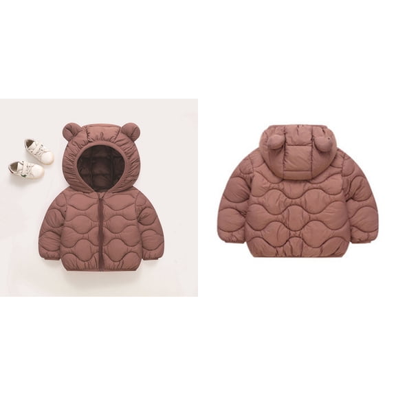 Toddler Winter Coat,Baby Girls Puffer Coat Bear Ear Hooded Jacket Windproof Down Jacket for Toddler Baby Girls Toddler Puffer Jacket Winter Baby Girl Clothes