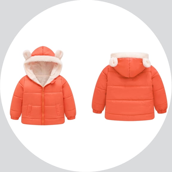 Toddler Winter Coat,Baby Girls Puffer Coat Cute Bear Ear with Hoods Windproof Down Jacket for Baby Girls Winter Warm Outwear Jacket Coat Baby Clothes