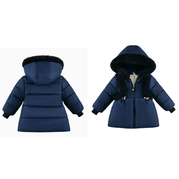 Toddler Winter Coat,Baby Girls Puffer Coat Mid-length Hooded Jacket Thicken Windproof Zipper Warm Outwear For Baby Boys Child Winter Coat Baby Boy Clothes