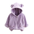 thumbnail image 1 of Toddler Winter Coat Baby Wearing Fleece Jacket Cute Bear Coats Toddler Zip Up Hoodie Girl Baby Clothes 12-18 Months, 1 of 3