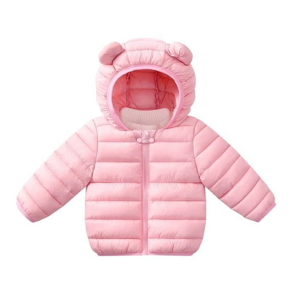 Toddler Winter Coat Bear Ear Cute Jackets Windproof Puffer Padded Coat Toddler Girls Fall Jacket 18-24 Months