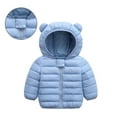 thumbnail image 1 of Toddler Winter Coat for Boys Kids Puffer Jacket Full-Zip Long Sleeve Windproof Jacket Outwear Cute Hooded Jackets with Pockets 18-24 Months Jacket Boys, 1 of 3