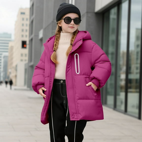 Toddler Winter Coat,Boys Puffer Coat Mid-Length Heavyweight with Lined Hooded Warm Windproof Fashion Kids Warm Clothes Boys Jackets Size 3-4 Years