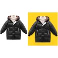 thumbnail image 1 of Toddler Winter Coat,Boys Puffer Coat Mid-Length with Trim Hood Warm Windproof Outerwear Coats Boys Jackets Size 4-5 Years, 1 of 3