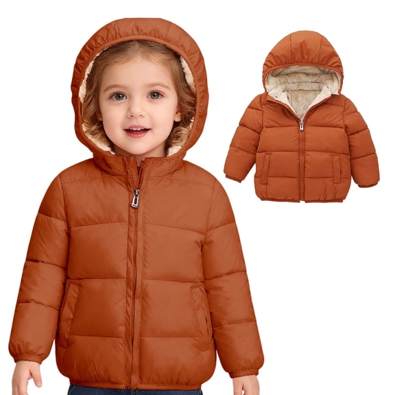 Toddler Winter Coat for Boys Puffer Jacket Boys Full-Zip Long Sleeve Kids Warm Winter Coat Outerwear Hooded Down Jacket 2-3 Years Winter Jacket