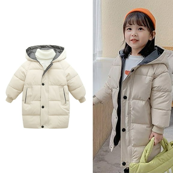 Toddler Winter Coat,Boys Puffer Jacket Mid-Length with Hooded Warm and Windproof Toddler Puffer Jacket Boys Coats Size 12-18 Months