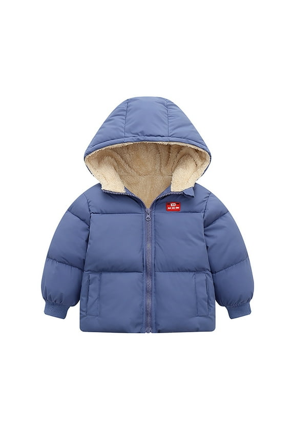 Toddler Winter Coat Cute Hooded Jackets with Pockets Long Sleeve Light Puffer Jacket Toddler Girl Winter Clothes 18-24 Months