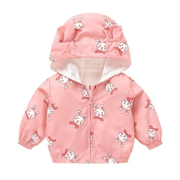 Toddler Winter Coat Cute Printed Solid Color Lightweight Coat Windproof Jacket for Kids Baby Girls Spring Jacket 12-18 Months