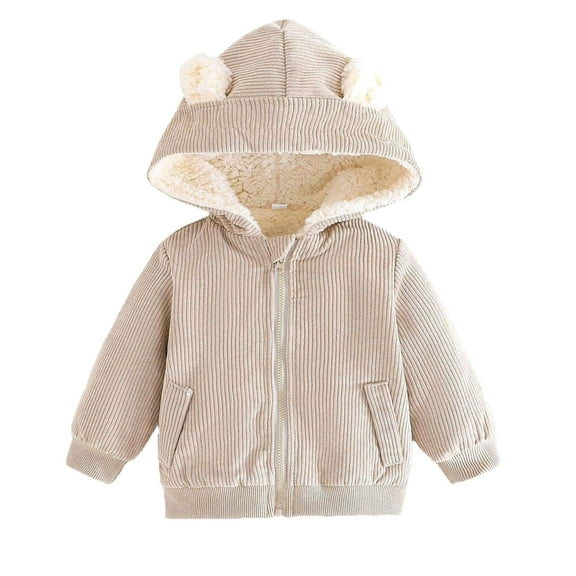 Toddler Winter Coat Baby Hoodie with Bear Ear for Baby Boys Toddler Fall Jacket Baby Boy Clothes 12-18 Months
