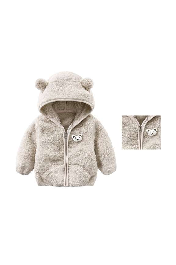 Toddler Winter Coat Cute Bear Ear Hooded Jacket for Kids Baby Girls Toddler Girls Fall Jacket Baby Boy Clothes 12-18 Months