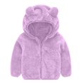 thumbnail image 1 of Toddler Winter Coat Fleece Hoodie Jacket Baby Hoodie With Bear Ear Toddler Zip Up Hoodie Winer Clothes 18-24 Months, 1 of 3